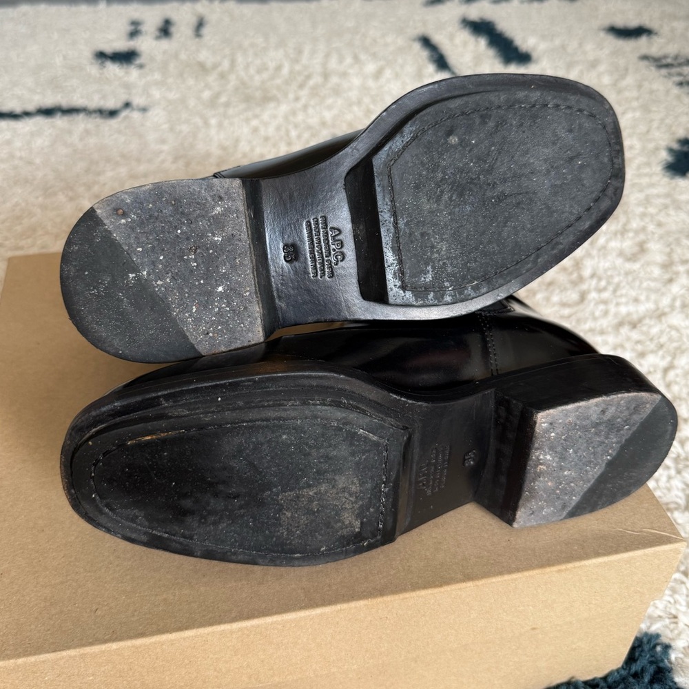 A.P.C. Black Leather Chelsea Boots - Picture 6 of 7